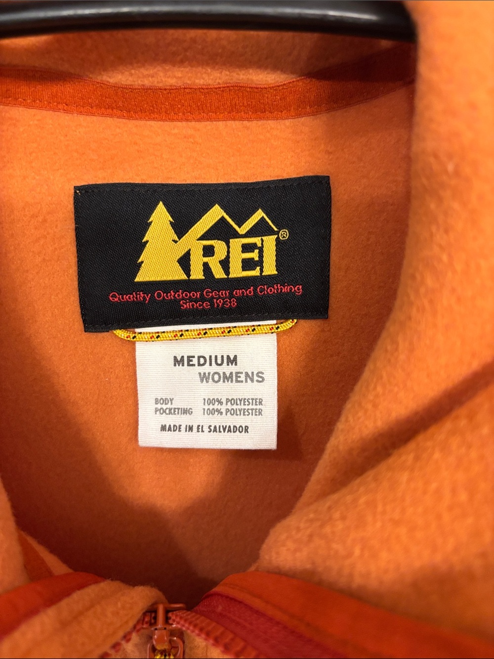 REI Cooperative Polartec Fleece retro full zip, orange, M - Picture 3 of 11